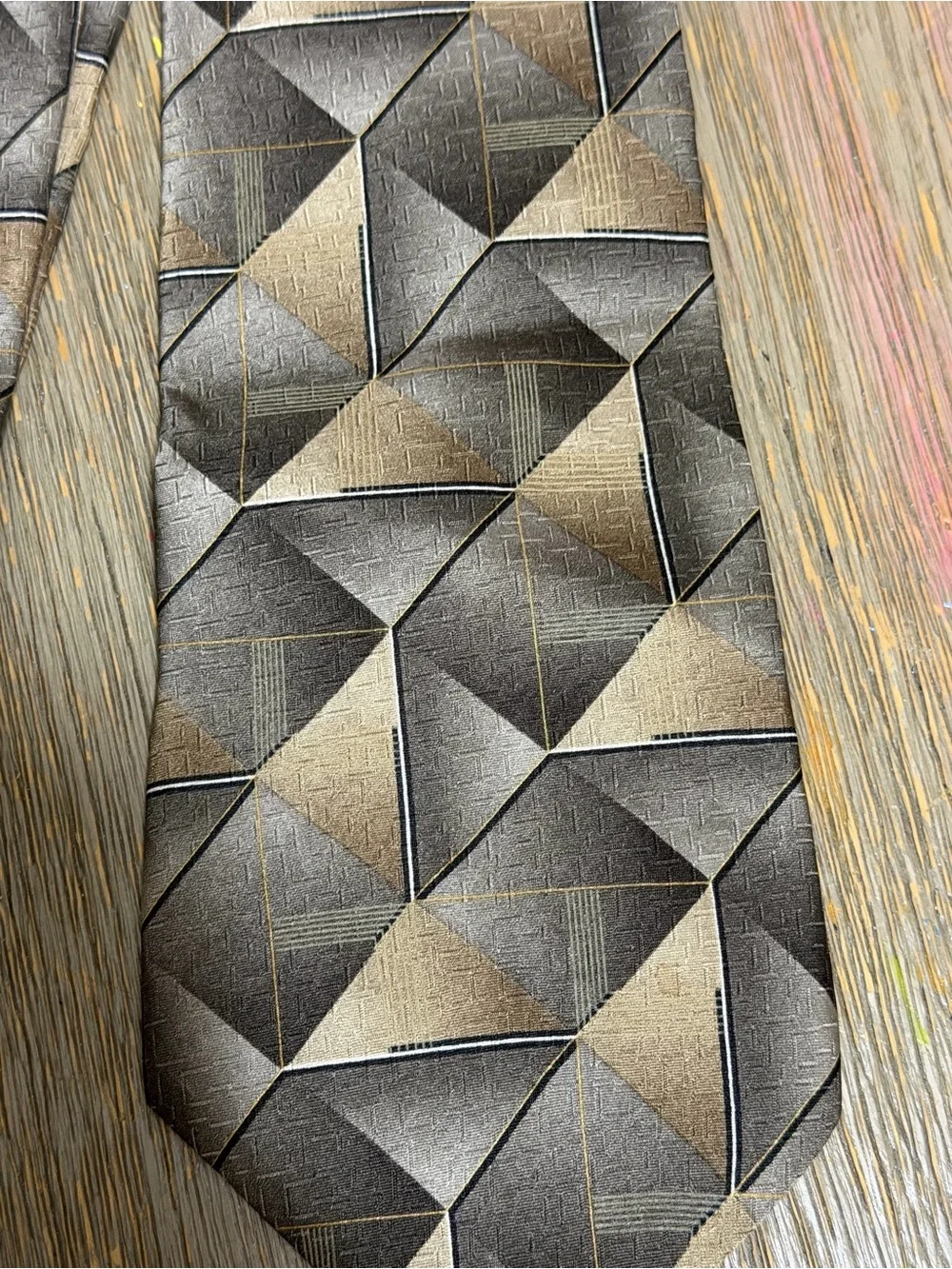 George Machado Zylos Platinum 100% Silk Geometric Men’s Tie